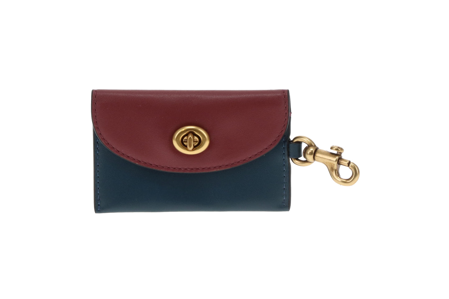 Coach Turnlock Card Wallet Burgundy/Navy