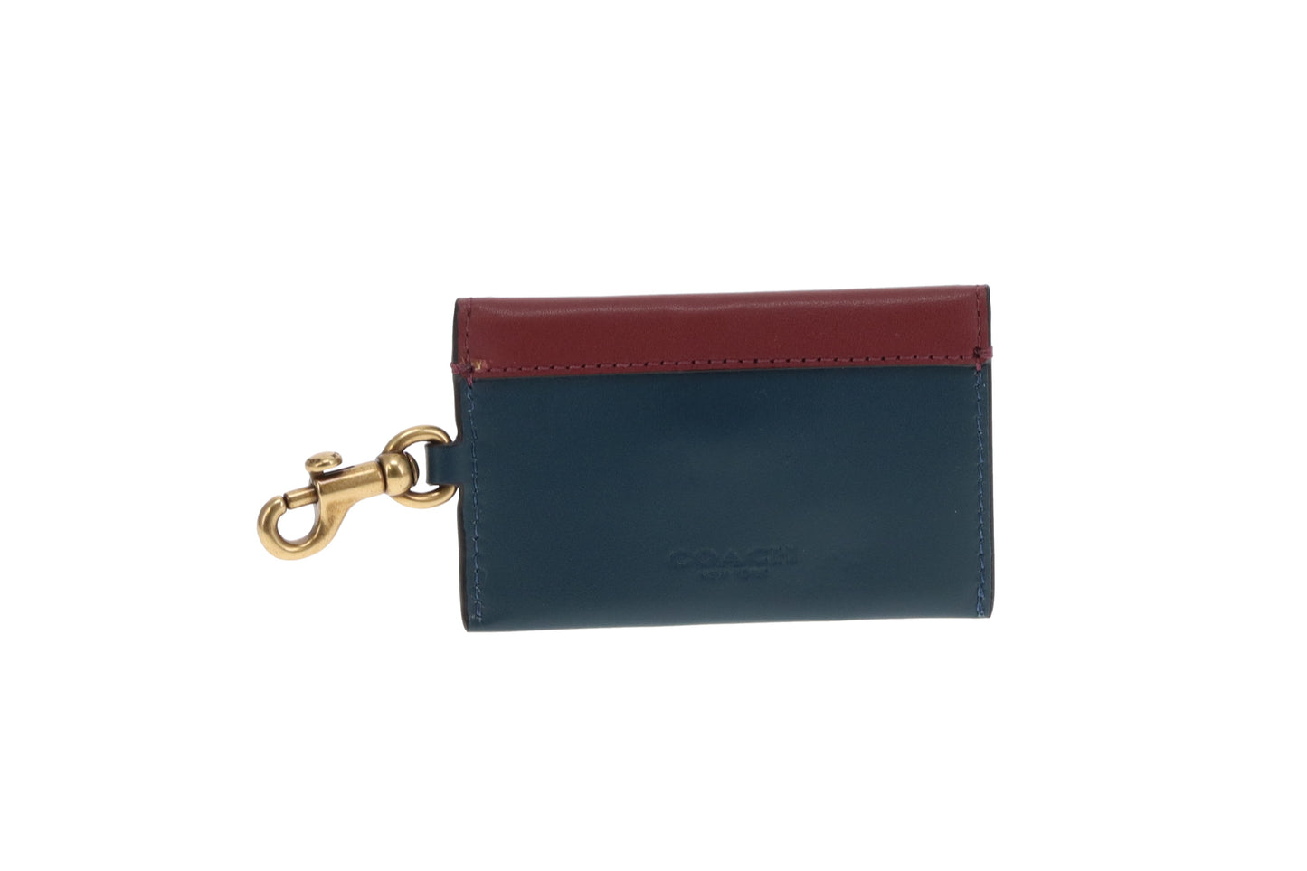 Coach Turnlock Card Wallet Burgundy/Navy