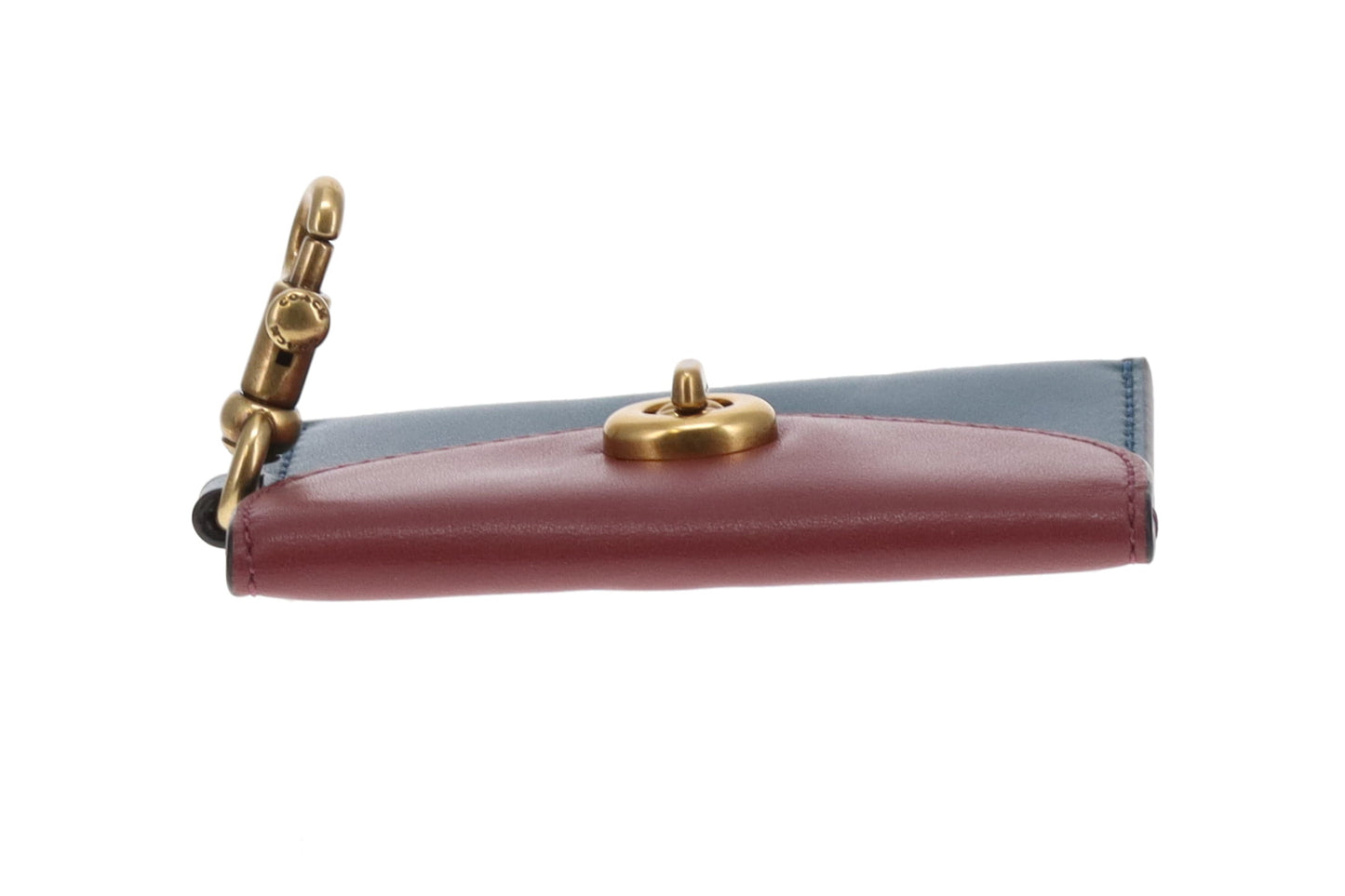 Coach Turnlock Card Wallet Burgundy/Navy