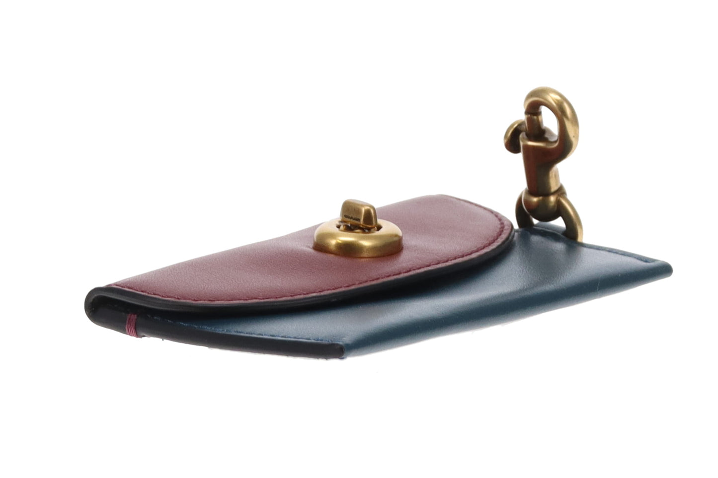 Coach Turnlock Card Wallet Burgundy/Navy