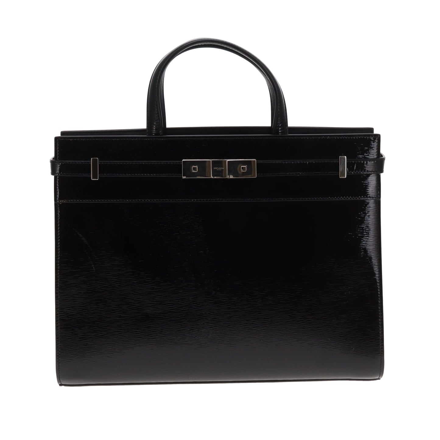 Saint Laurent Manhattan Tote Medium Black Patent Silver GW (2019)