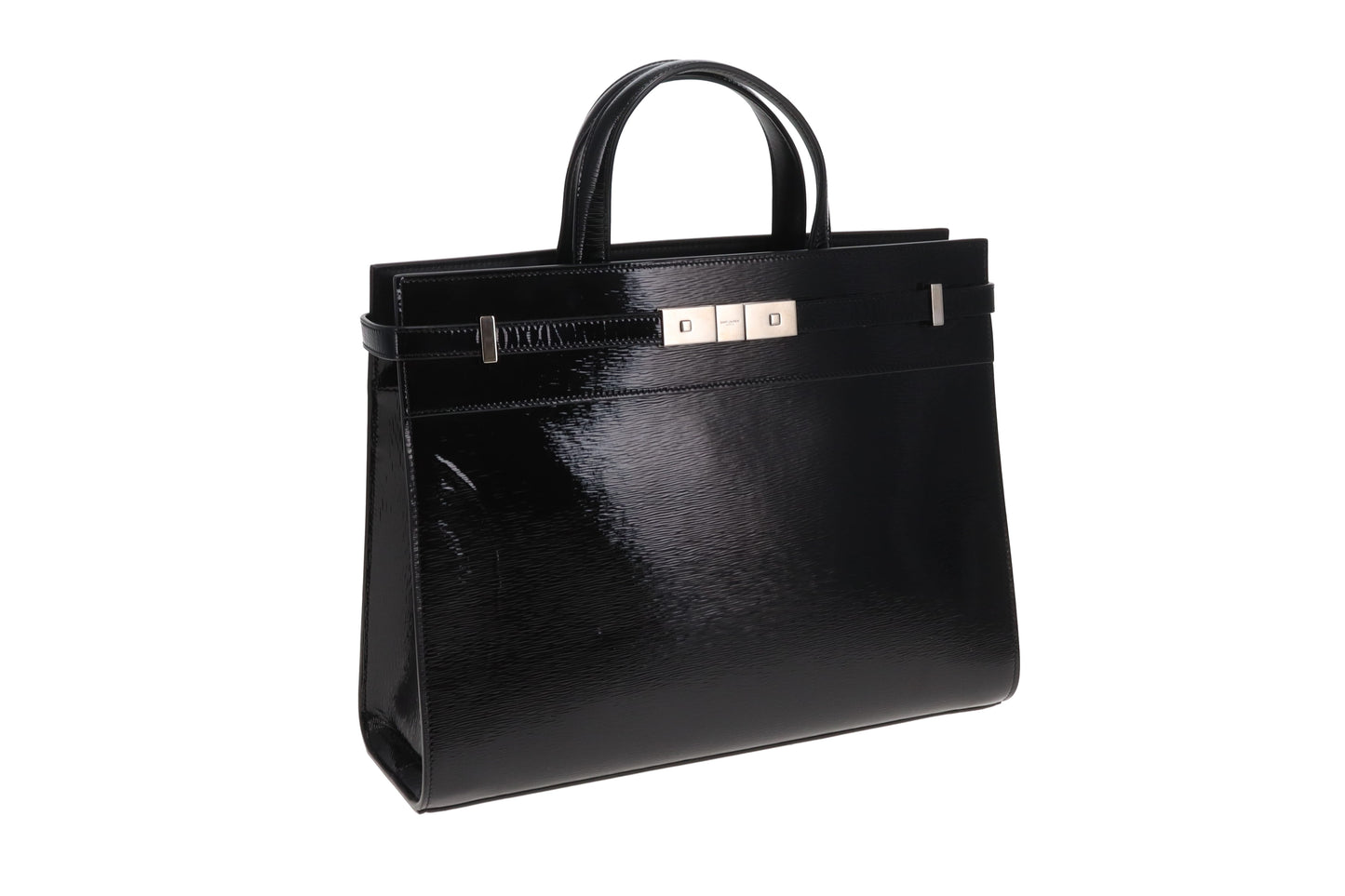 Saint Laurent Manhattan Tote Medium Black Patent SHW 2019
