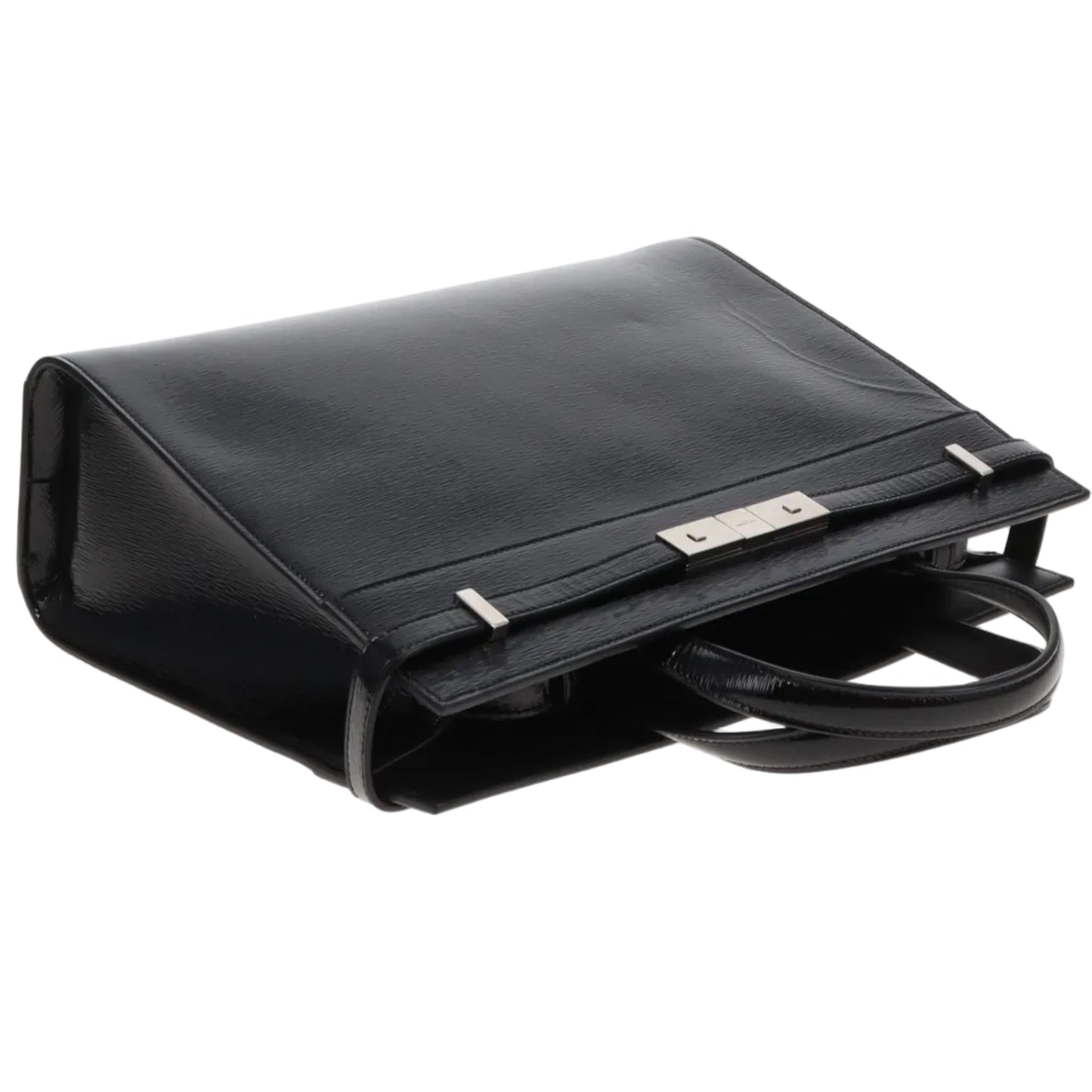 Saint Laurent Manhattan Tote Medium Black Patent Silver GW (2019)