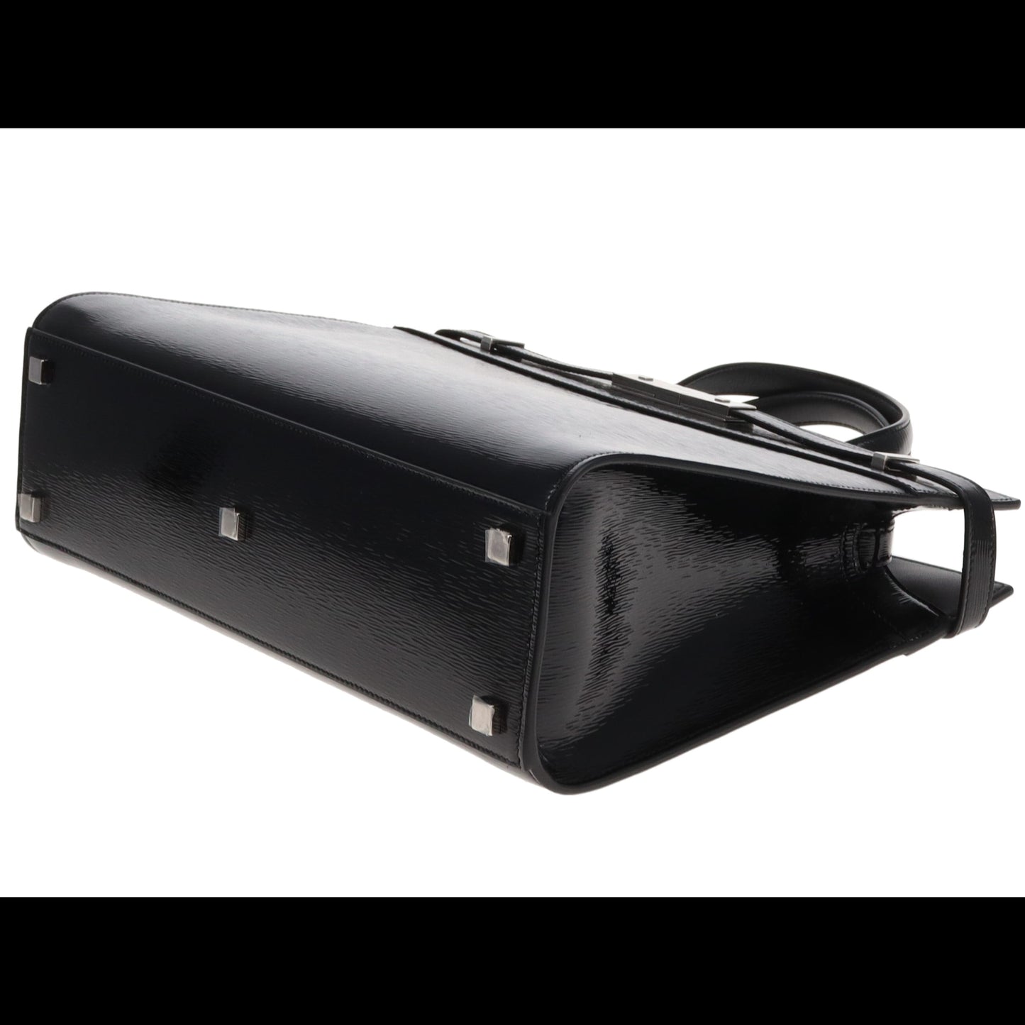 Saint Laurent Manhattan Tote Medium Black Patent Silver GW (2019)