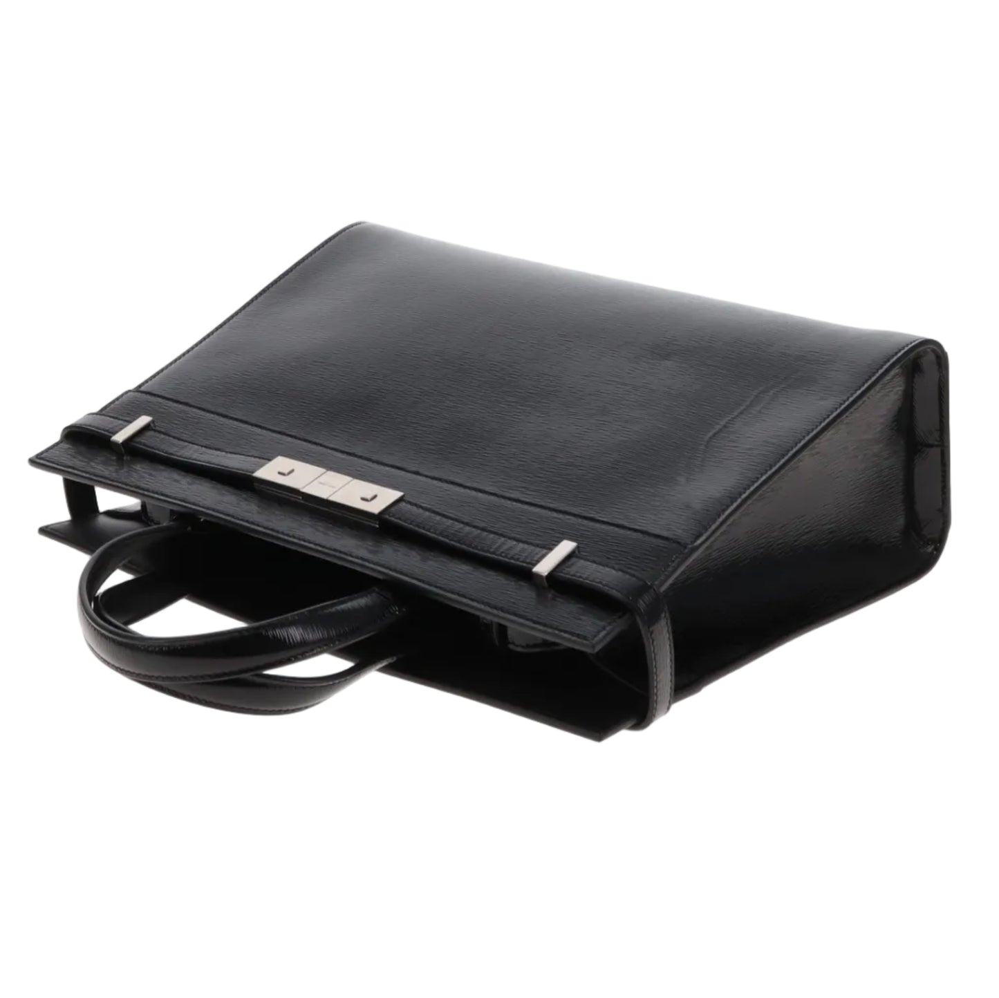 Saint Laurent Manhattan Tote Medium Black Patent Silver GW (2019)