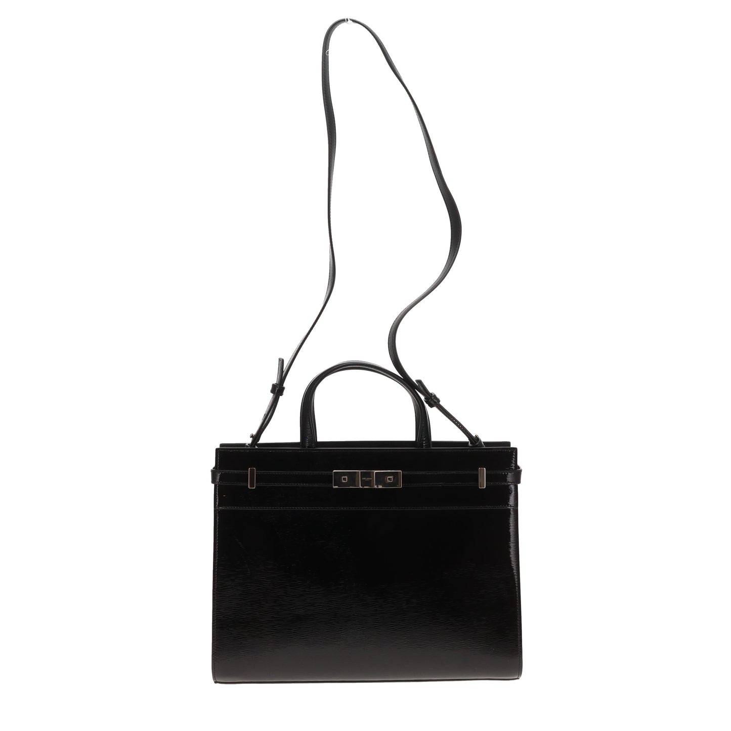 Saint Laurent Manhattan Tote Medium Black Patent Silver GW (2019)