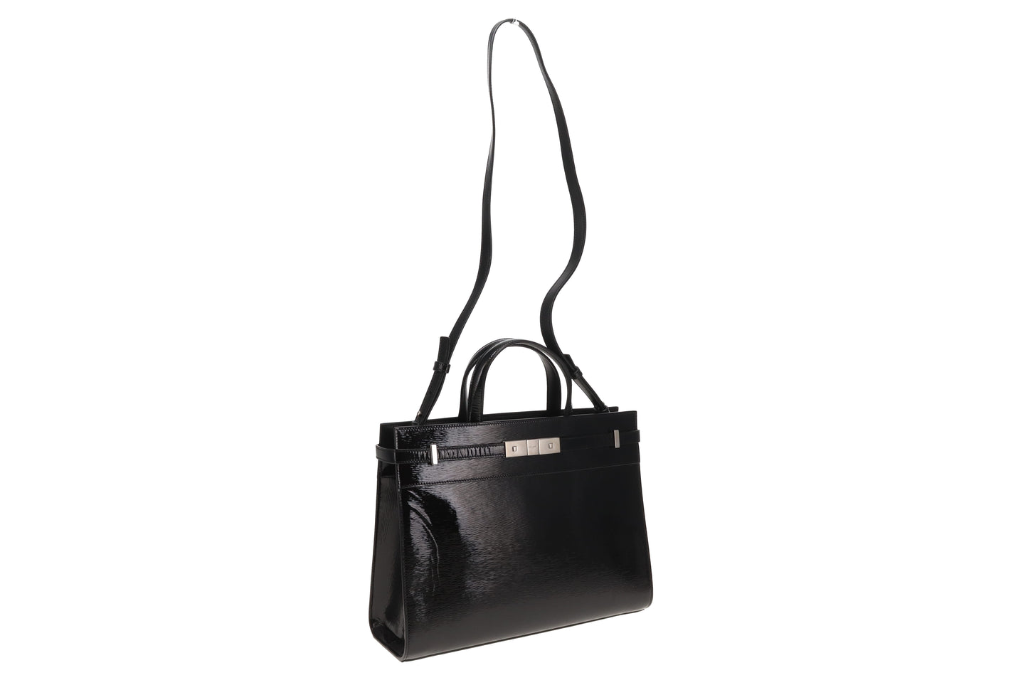 Saint Laurent Manhattan Tote Medium Black Patent SHW 2019