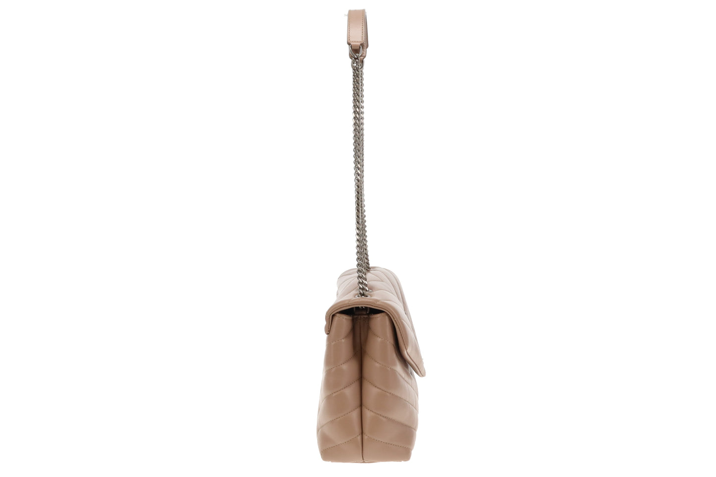 Saint Laurent Loulou Small Dark Beige Quilted Matelasse Leather SH '19