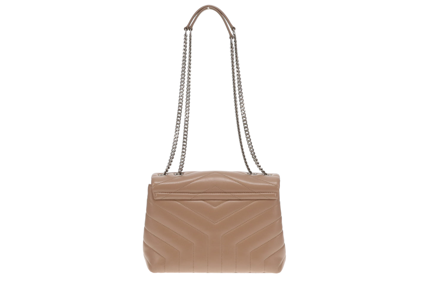 Saint Laurent Loulou Small Dark Beige Quilted Matelasse Leather SH '19