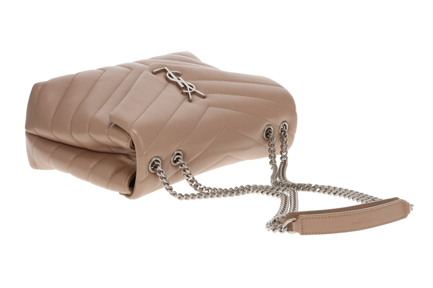 Saint Laurent Loulou Small Dark Beige Quilted Matelasse Leather SH '19