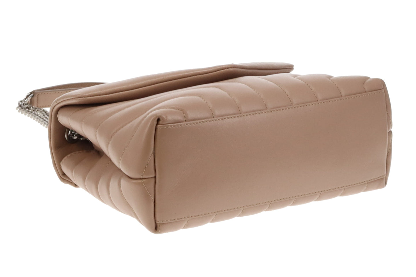 Saint Laurent Loulou Small Dark Beige Quilted Matelasse Leather SH '19