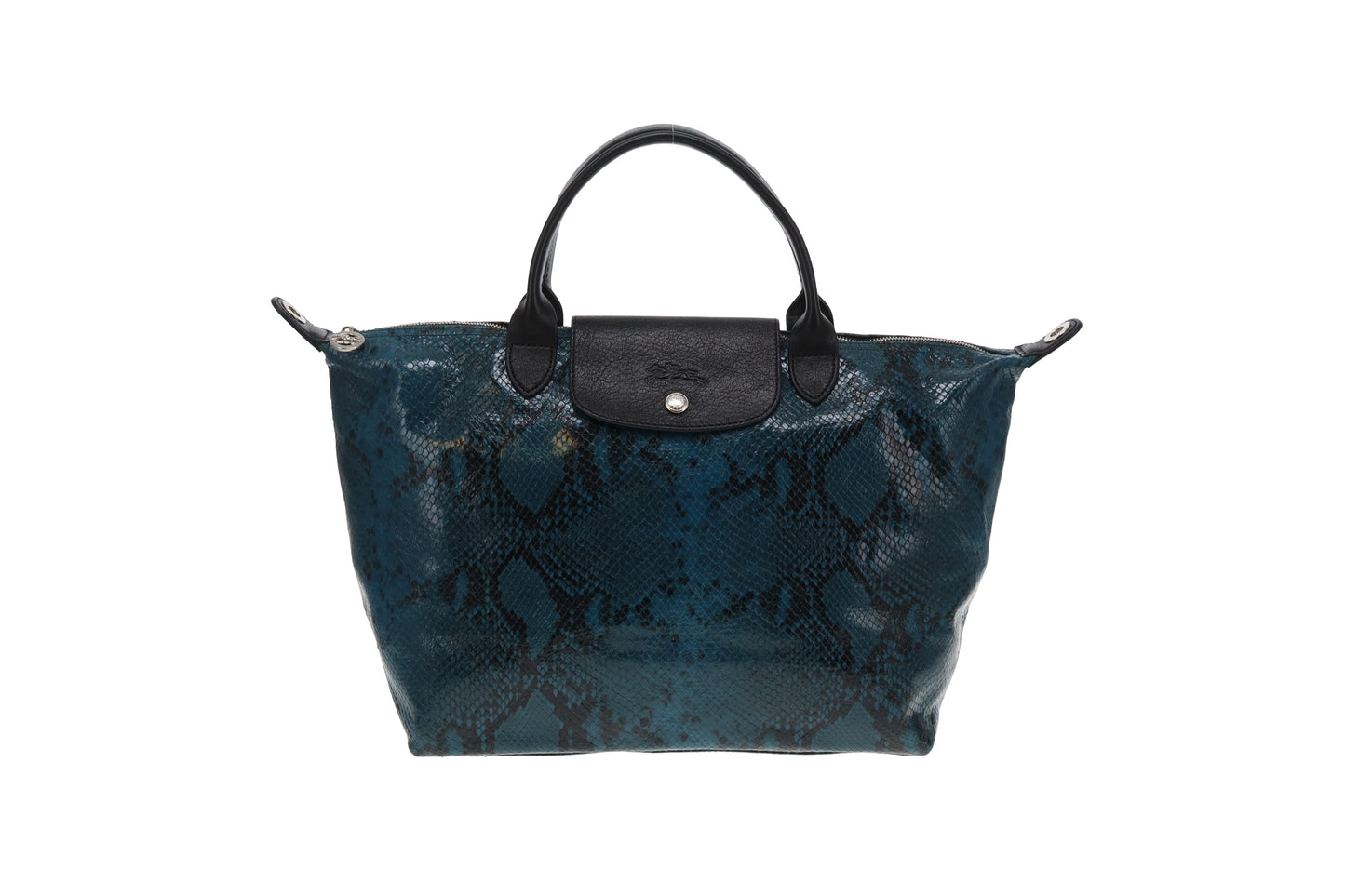 Longchamp Le Pliage Faux Snake Deep Green Shoulder Bag