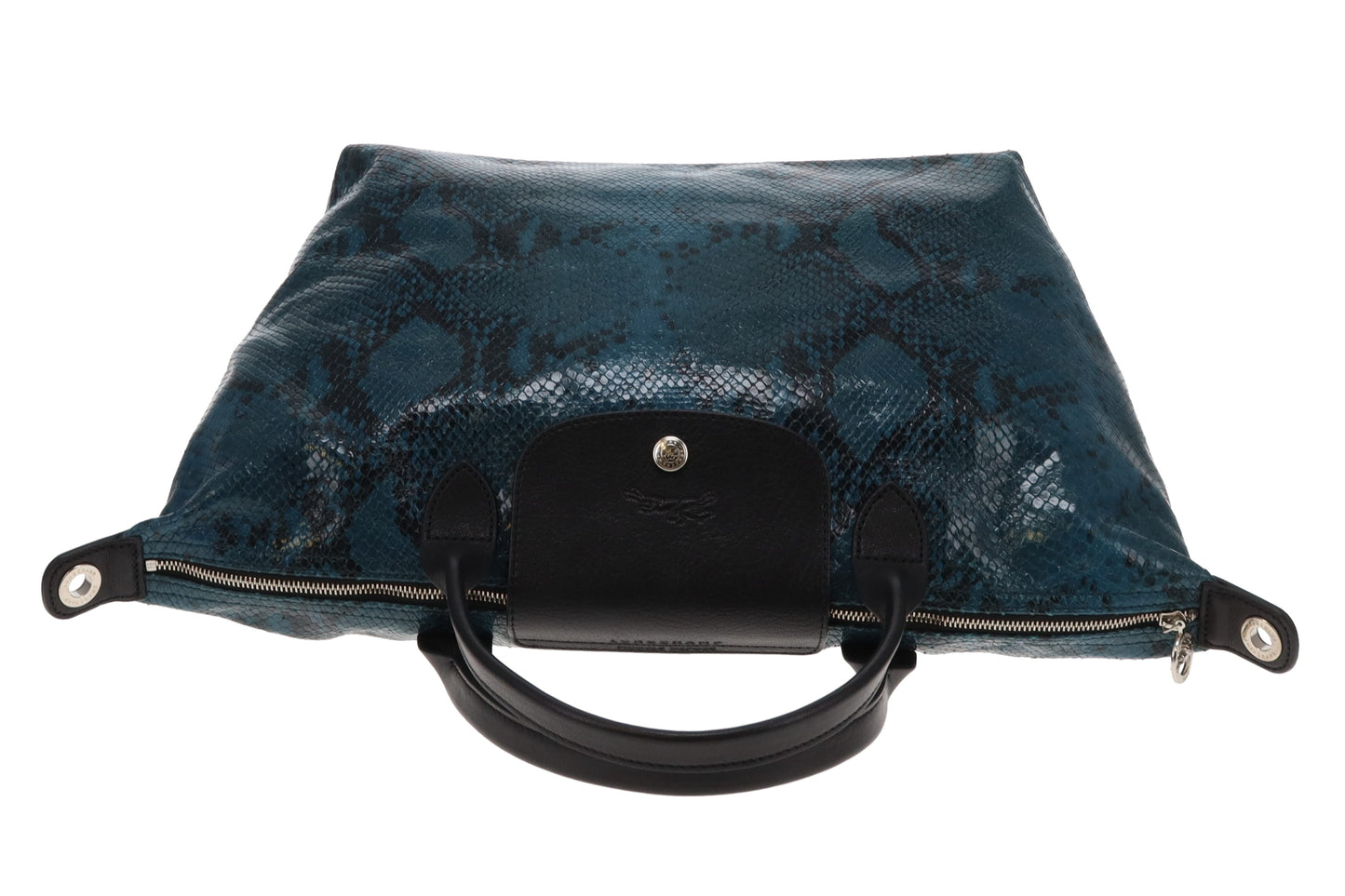 Longchamp Le Pliage Faux Snake Deep Green Shoulder Bag