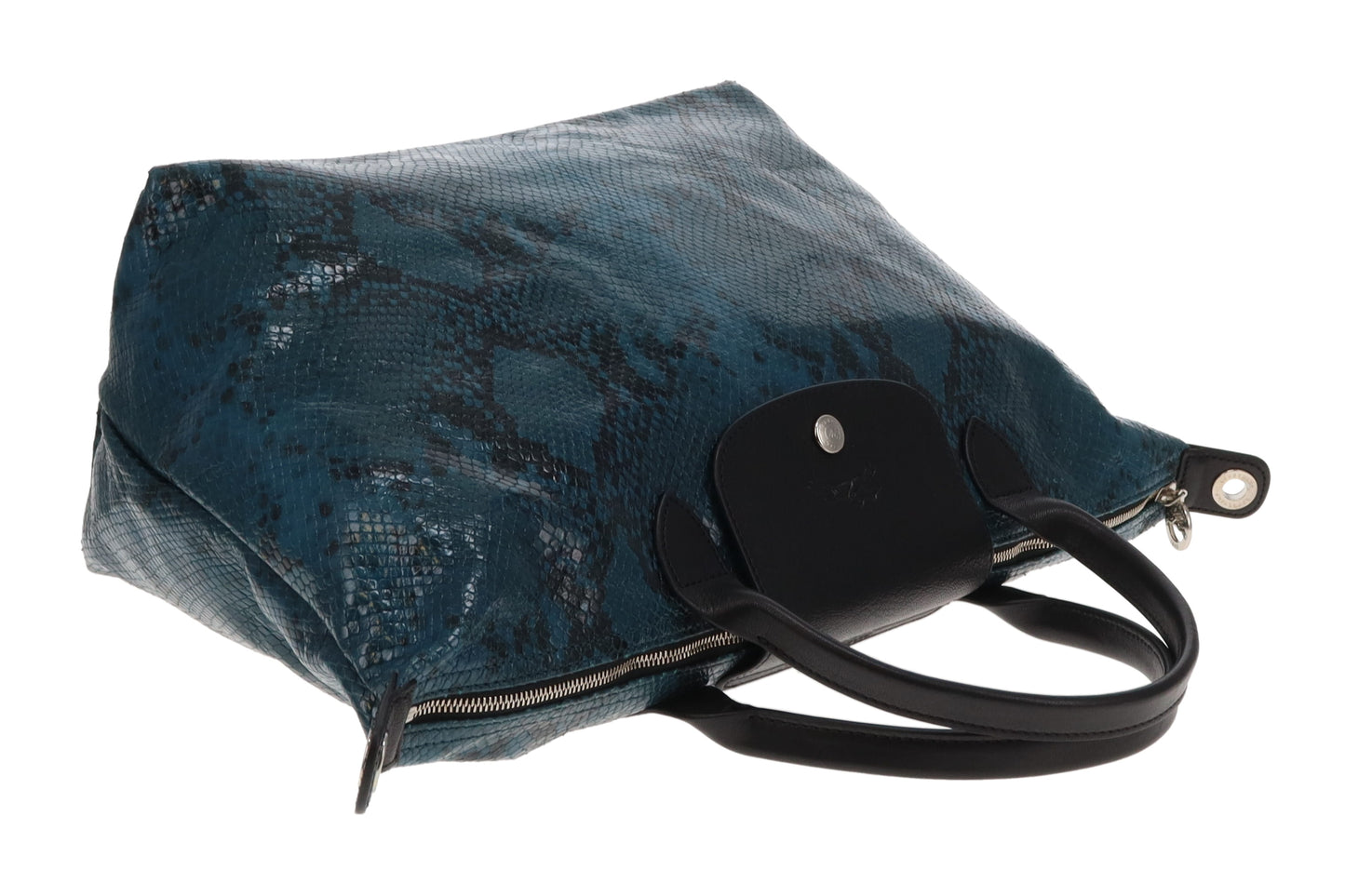 Longchamp Le Pliage Faux Snake Deep Green Shoulder Bag