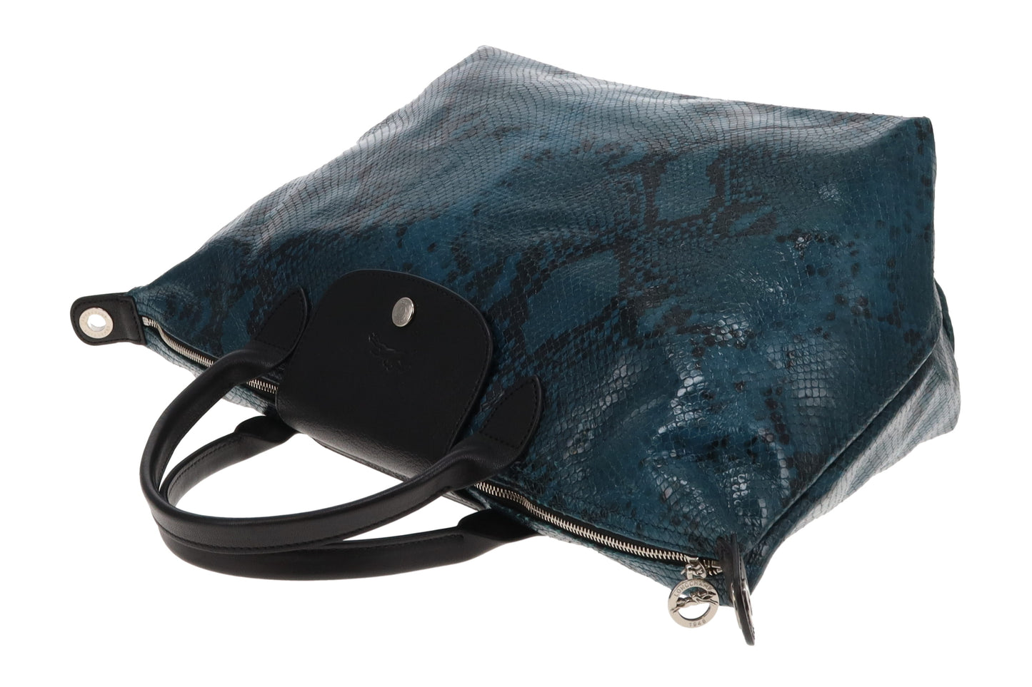Longchamp Le Pliage Faux Snake Deep Green Shoulder Bag