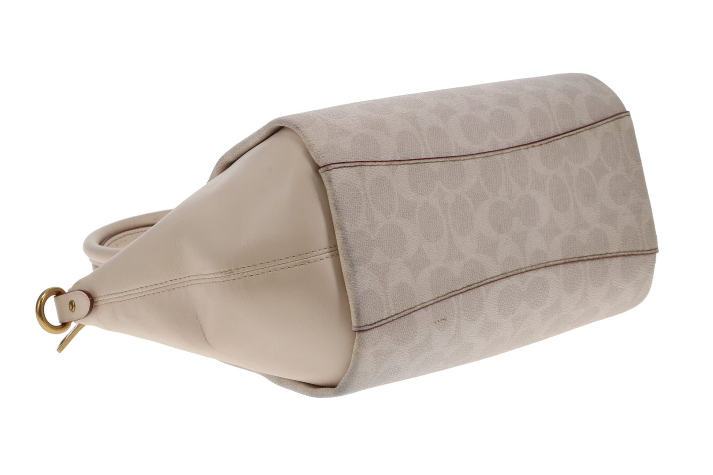 Coach Elise Satchel Cream Signature Canvas and Leather