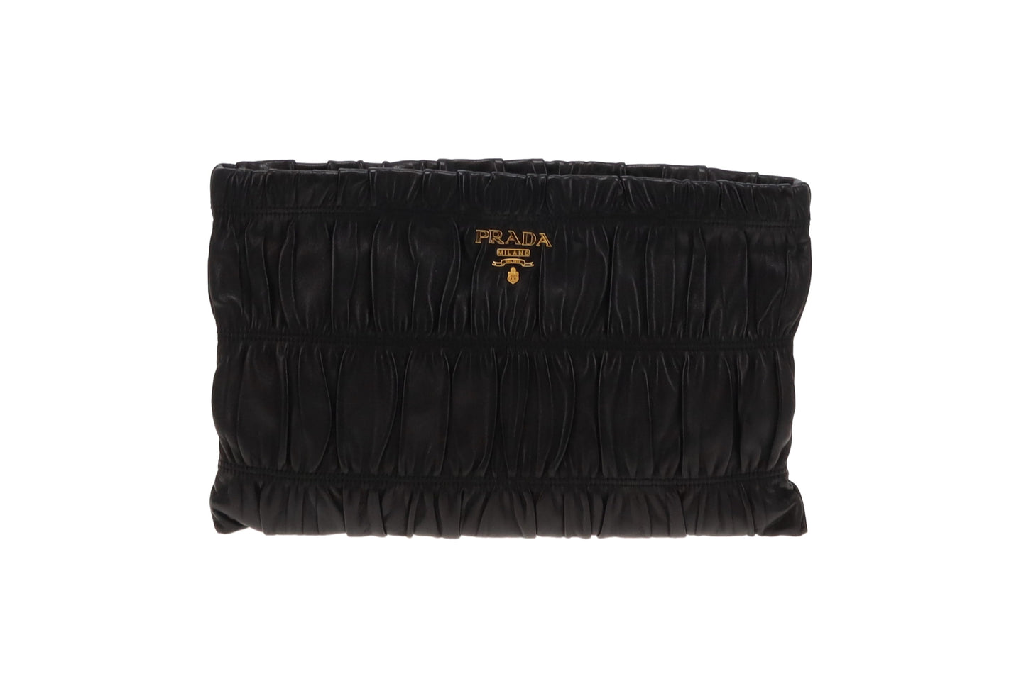 Prada Black Gaufre Clutch Bag