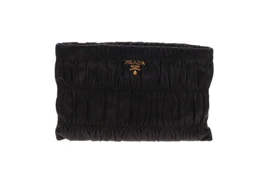 Prada Black Gaufre Clutch Bag