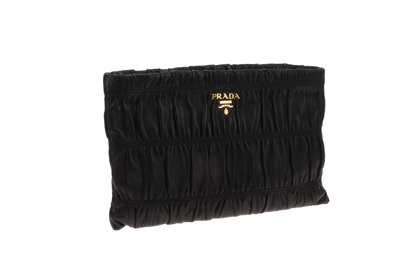 Prada Black Gaufre Clutch Bag
