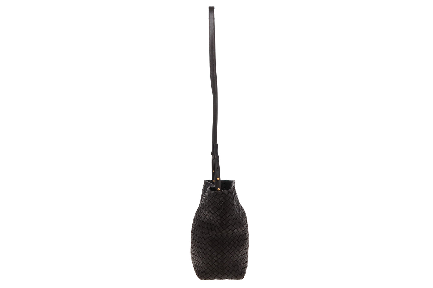 Bottega Veneta Dark Brown Intrecciato Crossbody Bag with Card Holder