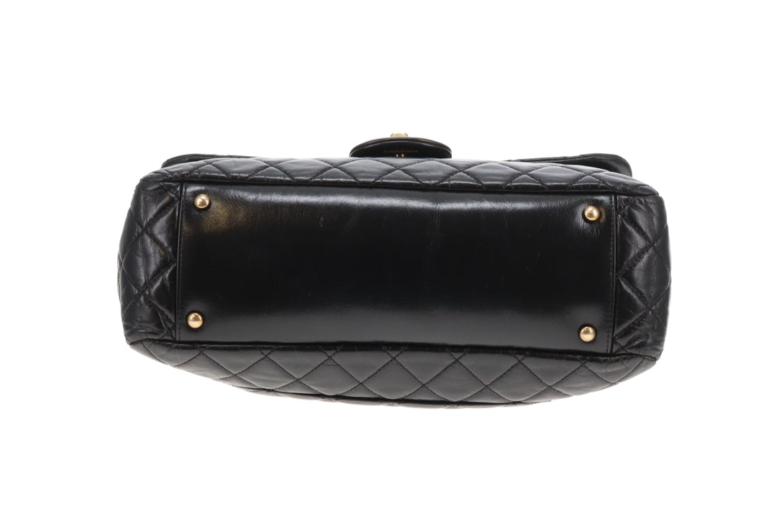 Chanel Castle Rock Bag Paris Edinburgh Black Glazed Leather GHW 2013/14