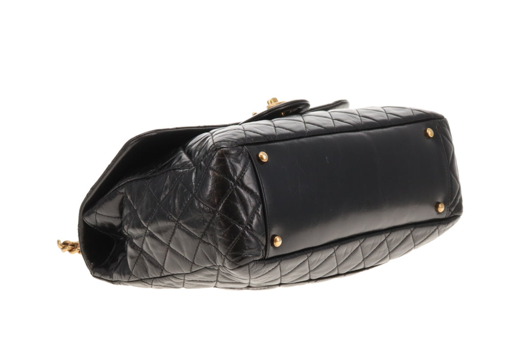 Chanel Castle Rock Bag Paris Edinburgh Black Glazed Leather GHW 2013/14