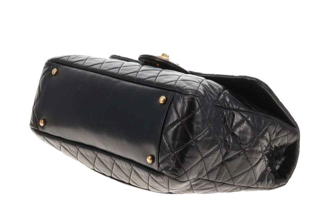 Chanel Castle Rock Bag Paris Edinburgh Black Glazed Leather GHW 2013/14