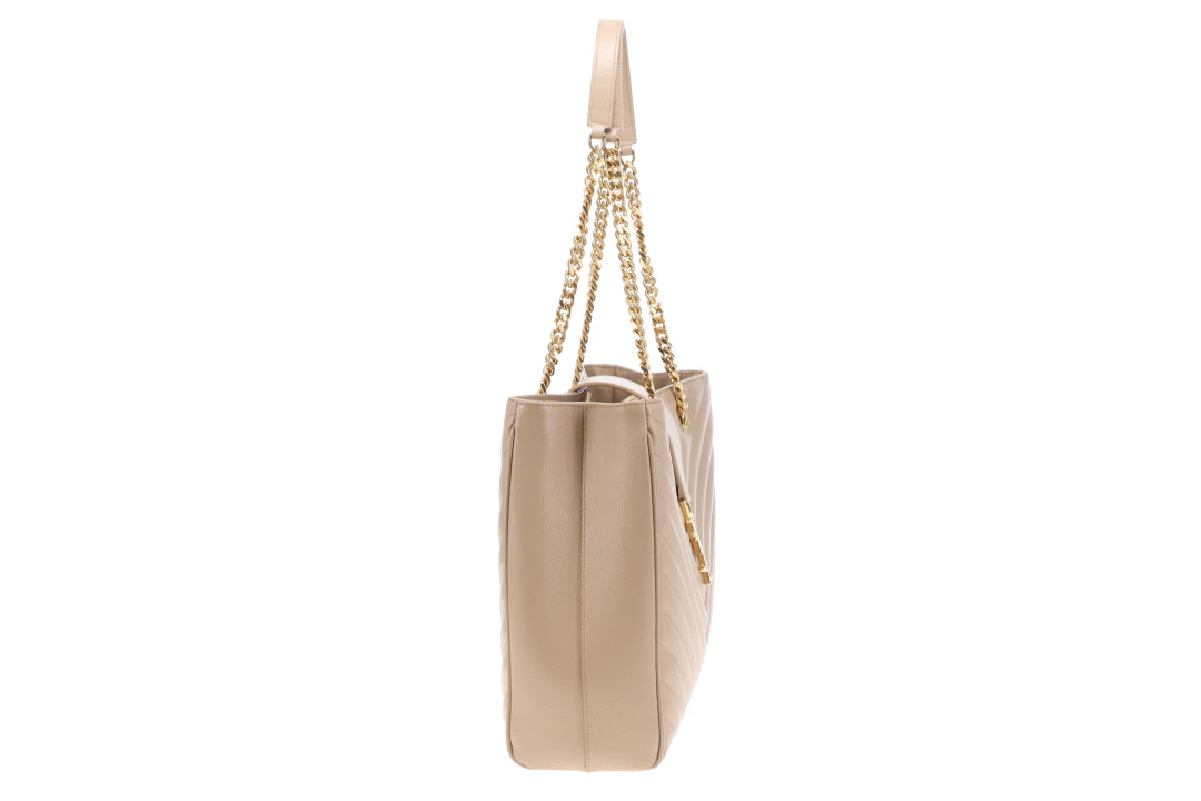 Saint Laurent Lou Shopper Beige Grain De Poudre GHW 2015