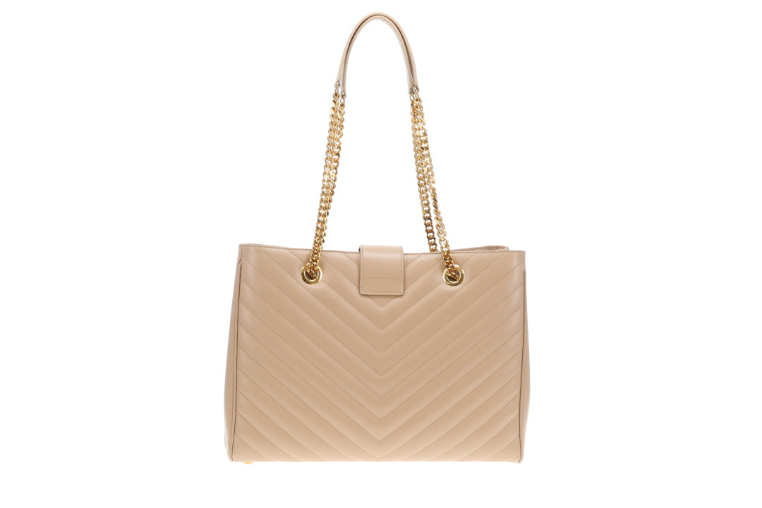 Saint Laurent Lou Shopper Beige Grain De Poudre GHW 2015