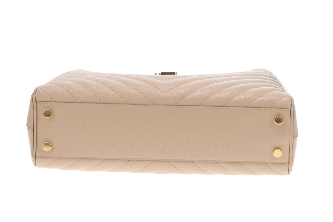 Saint Laurent Lou Shopper Beige Grain De Poudre GHW 2015