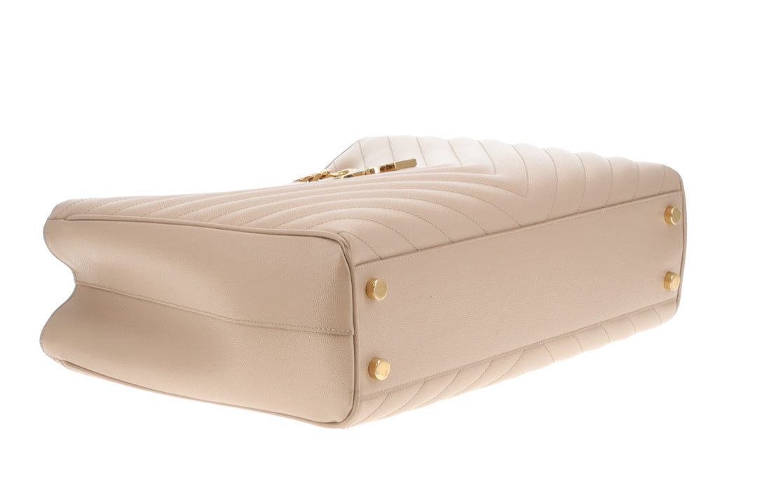 Saint Laurent Lou Shopper Beige Grain De Poudre GHW 2015