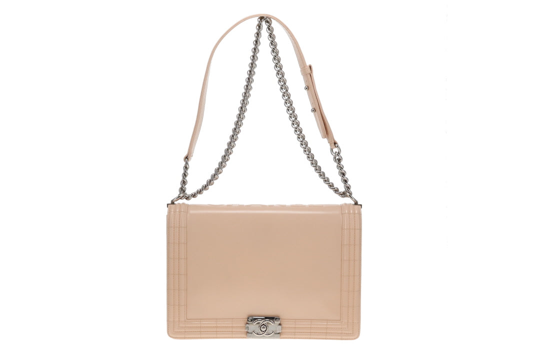 Chanel Boy Bag Large Beige Smooth Leather SHW 2012