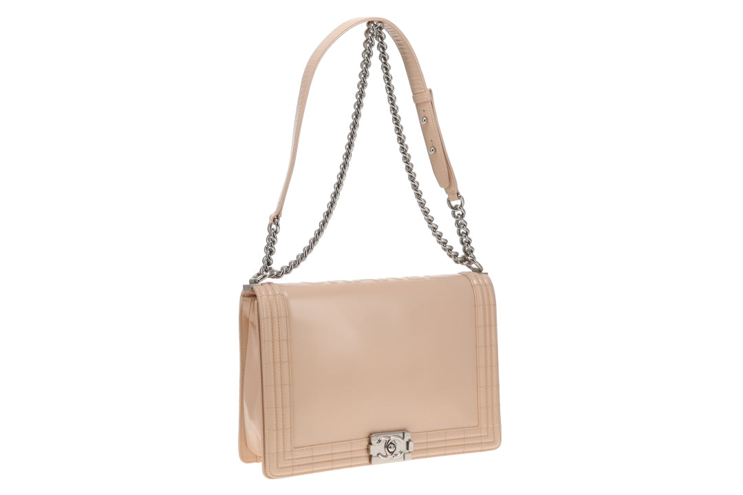 Chanel Boy Bag Large Beige Smooth Leather SHW 2012