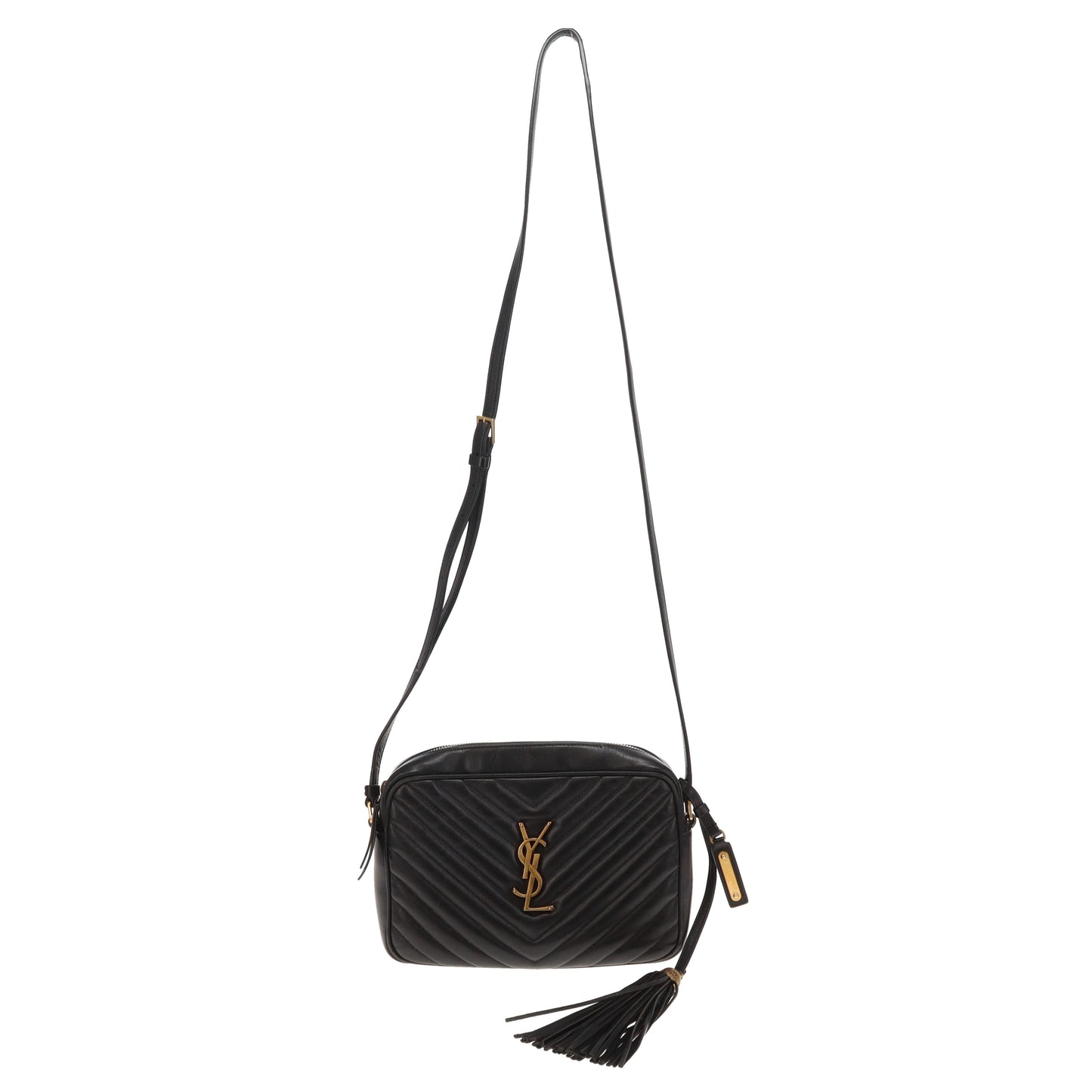 Saint Laurent Lou Camera Bag Black Chevron GHW 2019