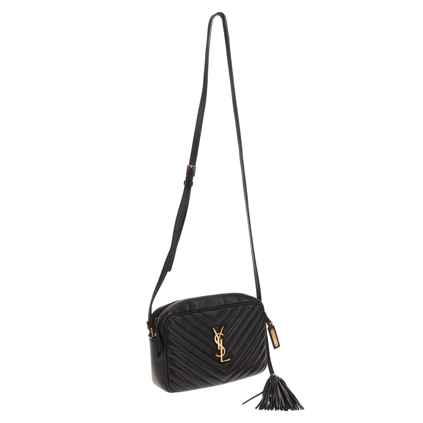 Saint Laurent Lou Camera Bag Black Chevron GHW 2019