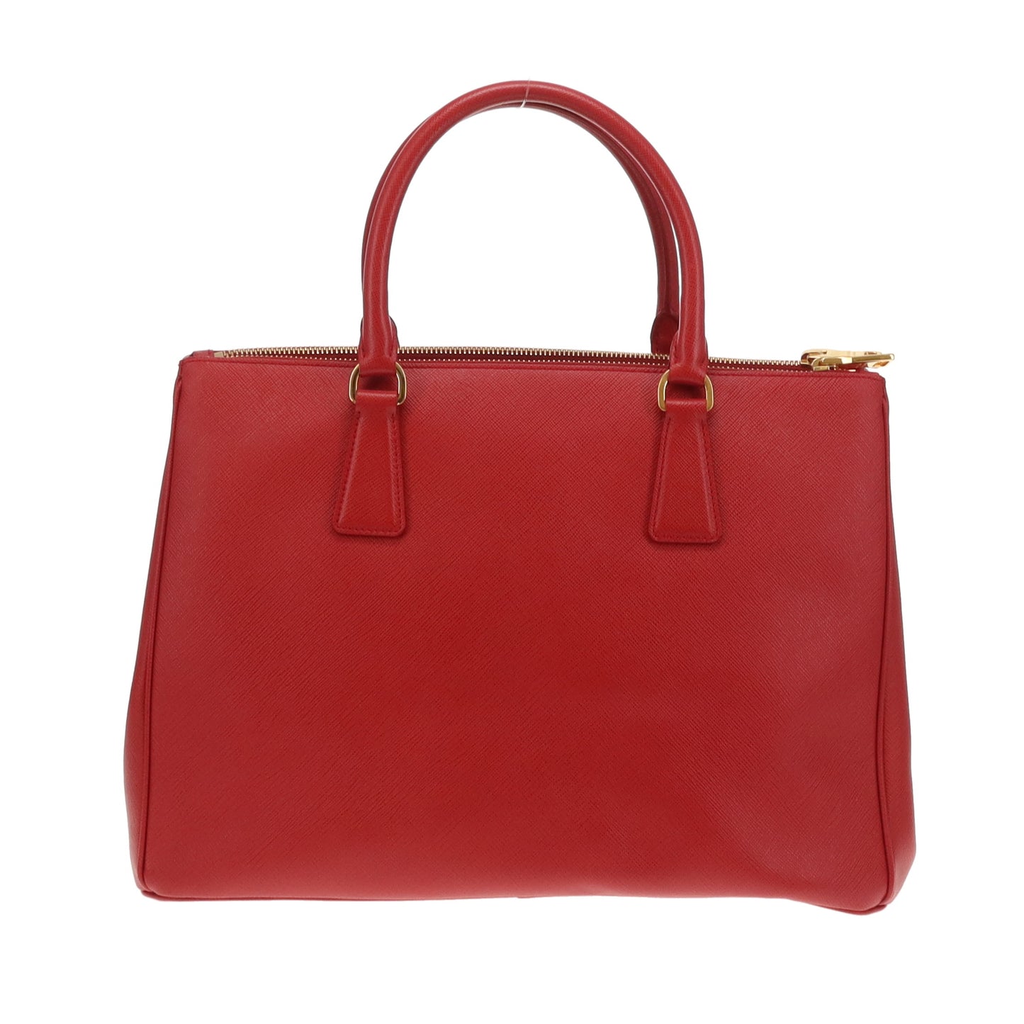 Prada Saffiano Lux Pocket Tote In Fuoco & Papaya
