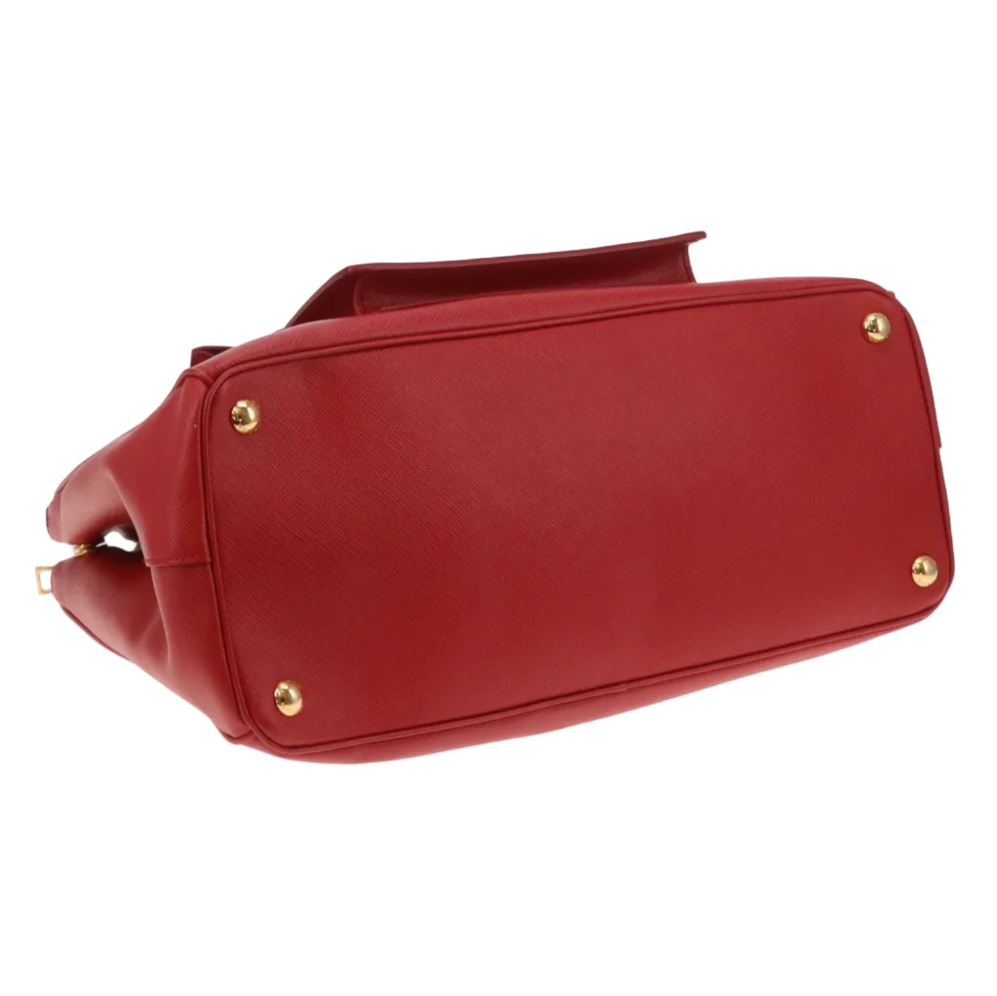 Prada Saffiano Lux Pocket Tote In Fuoco & Papaya