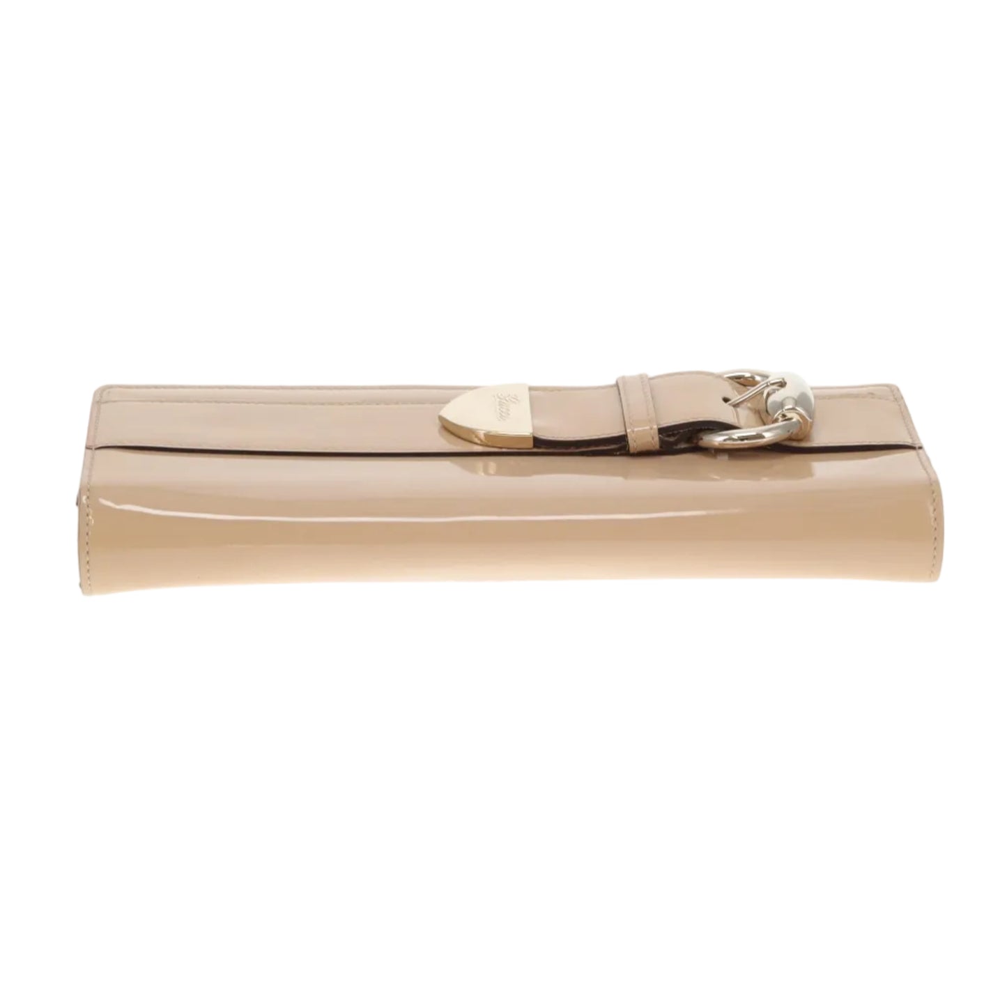 Gucci Patent Romy Clutch Beige Vintage