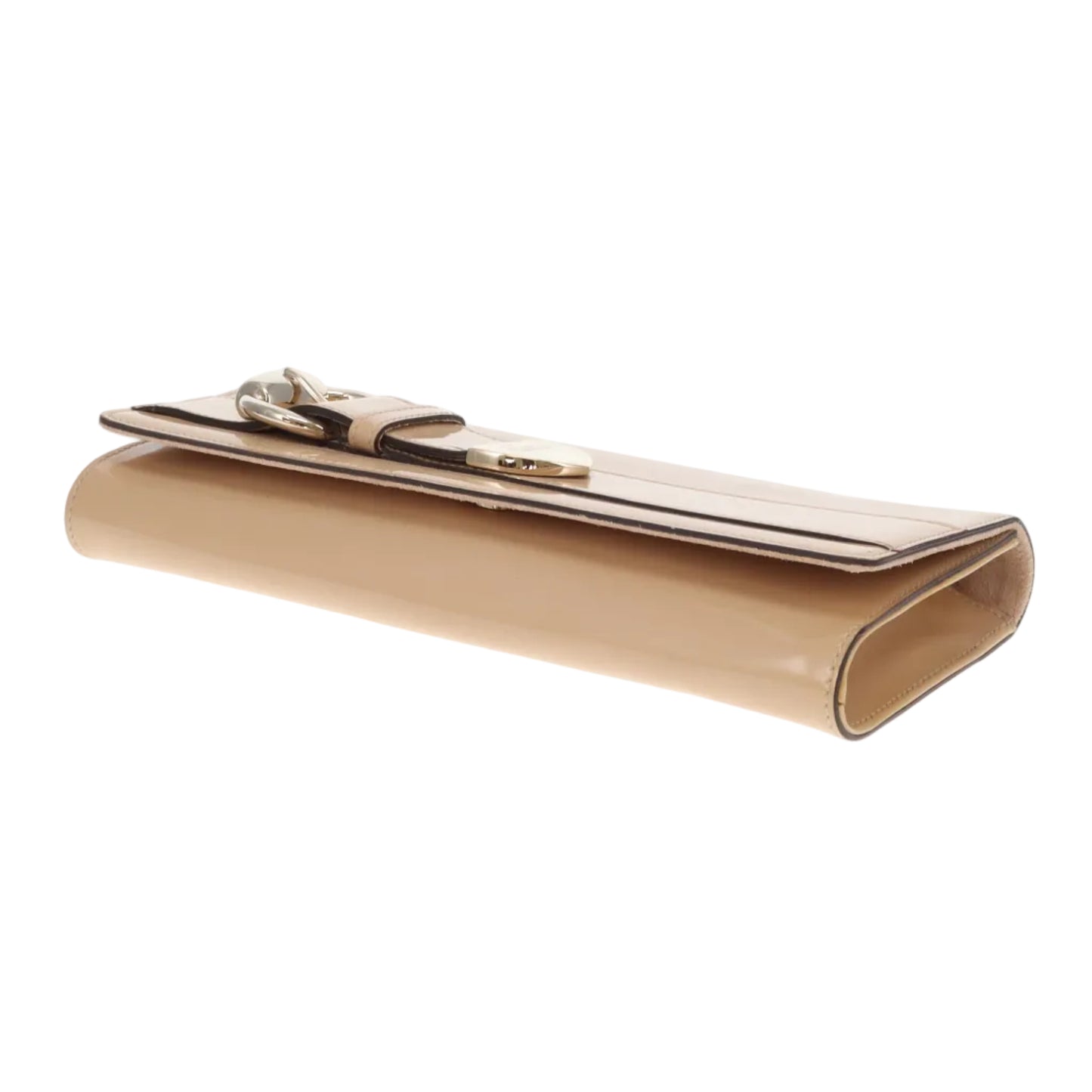 Gucci Patent Romy Clutch Beige Vintage