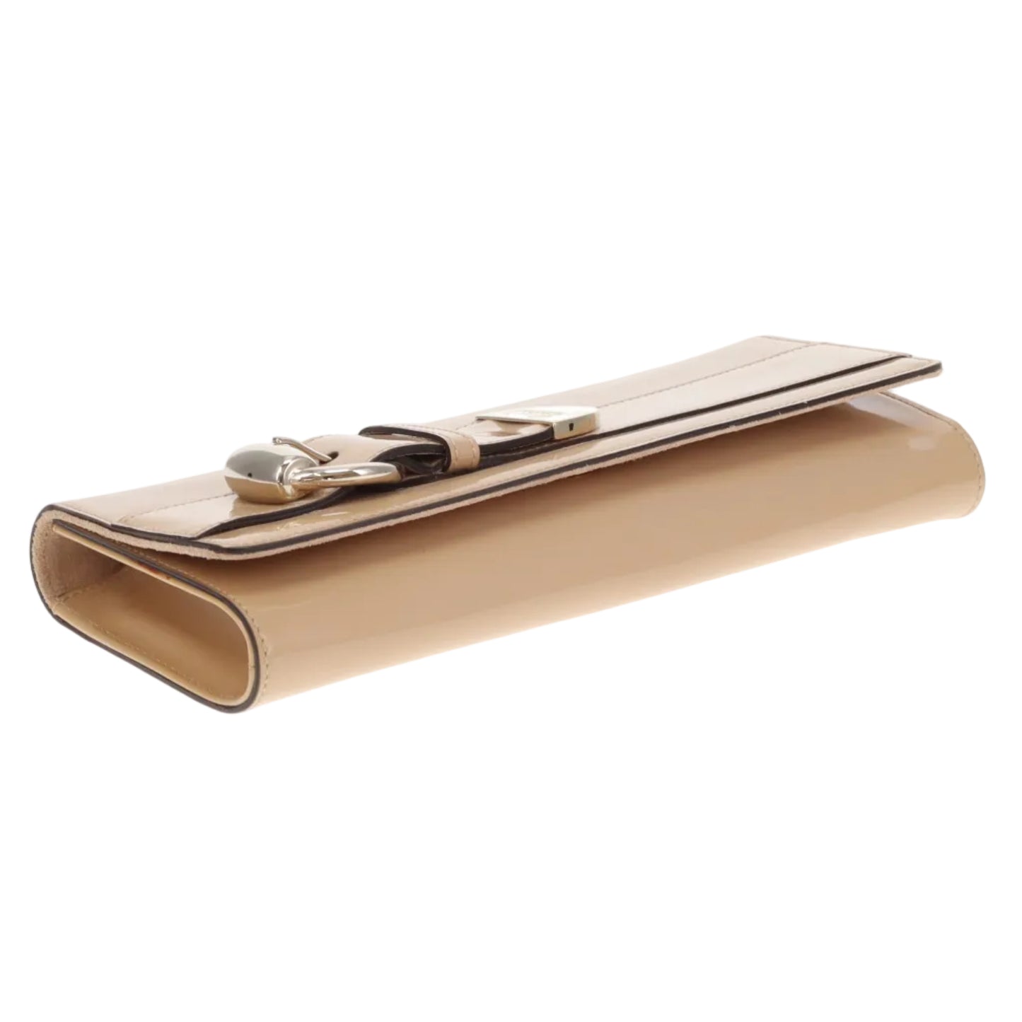 Gucci Patent Romy Clutch Beige Vintage