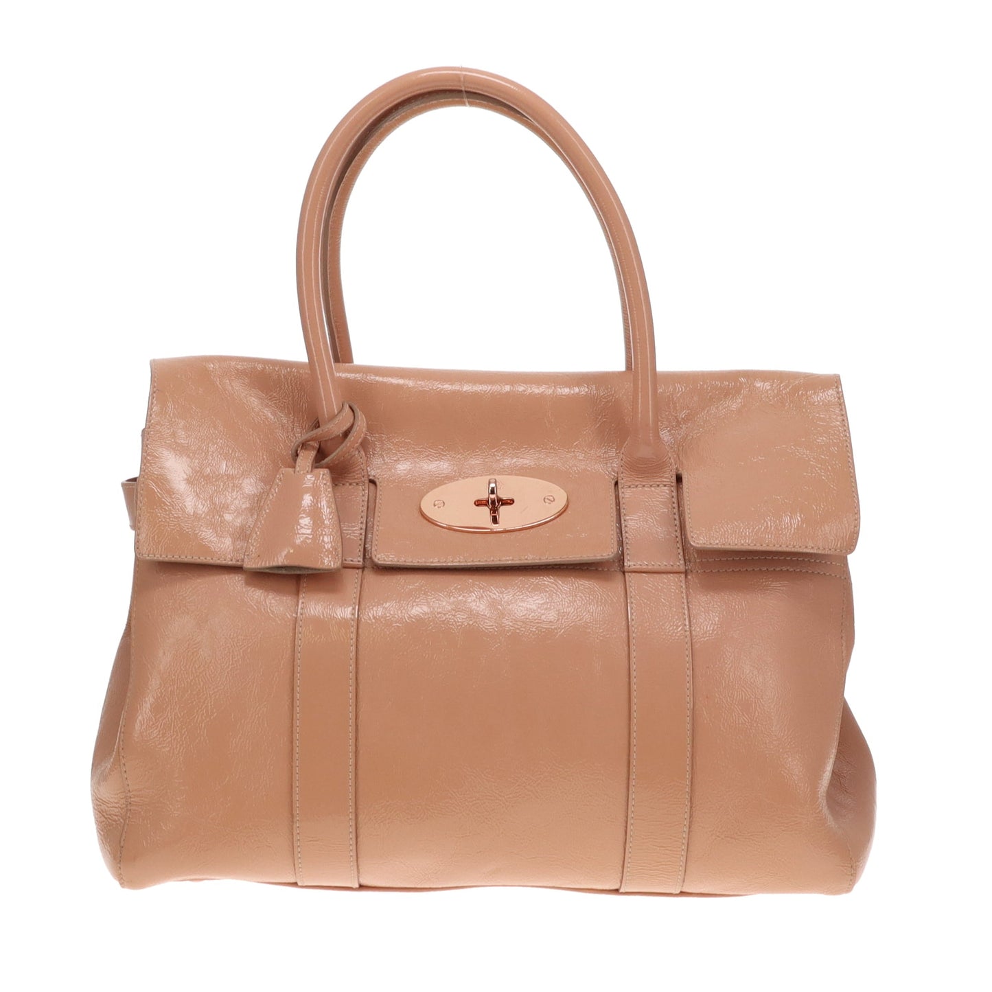 Mulberry Bayswater Wrinkled Patent Plaster With Rose Gold Hardware