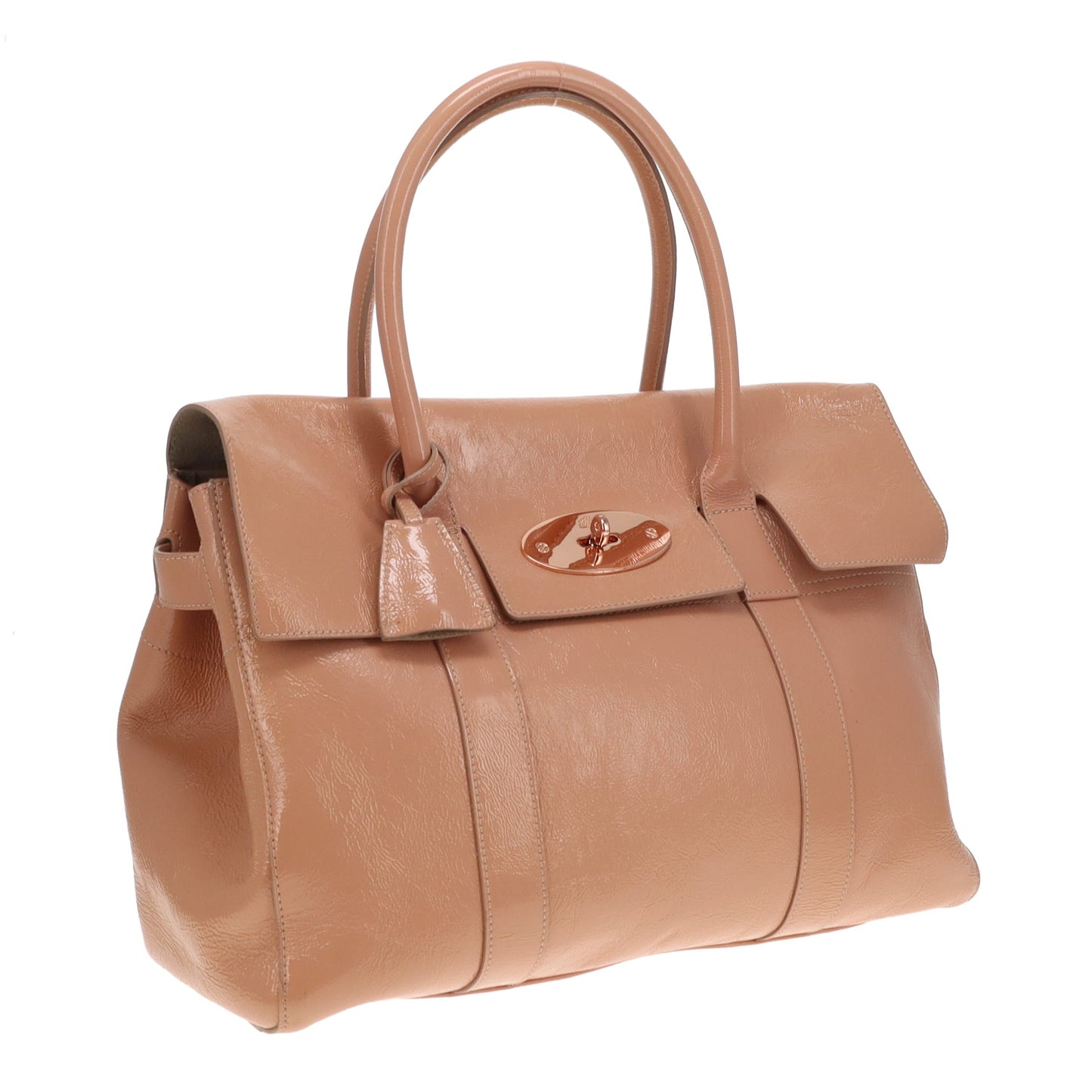 Mulberry Bayswater Wrinkled Patent Plaster With Rose Gold Hardware