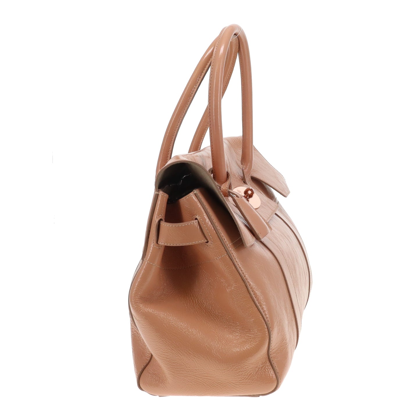 Mulberry Bayswater Wrinkled Patent Plaster With Rose Gold Hardware