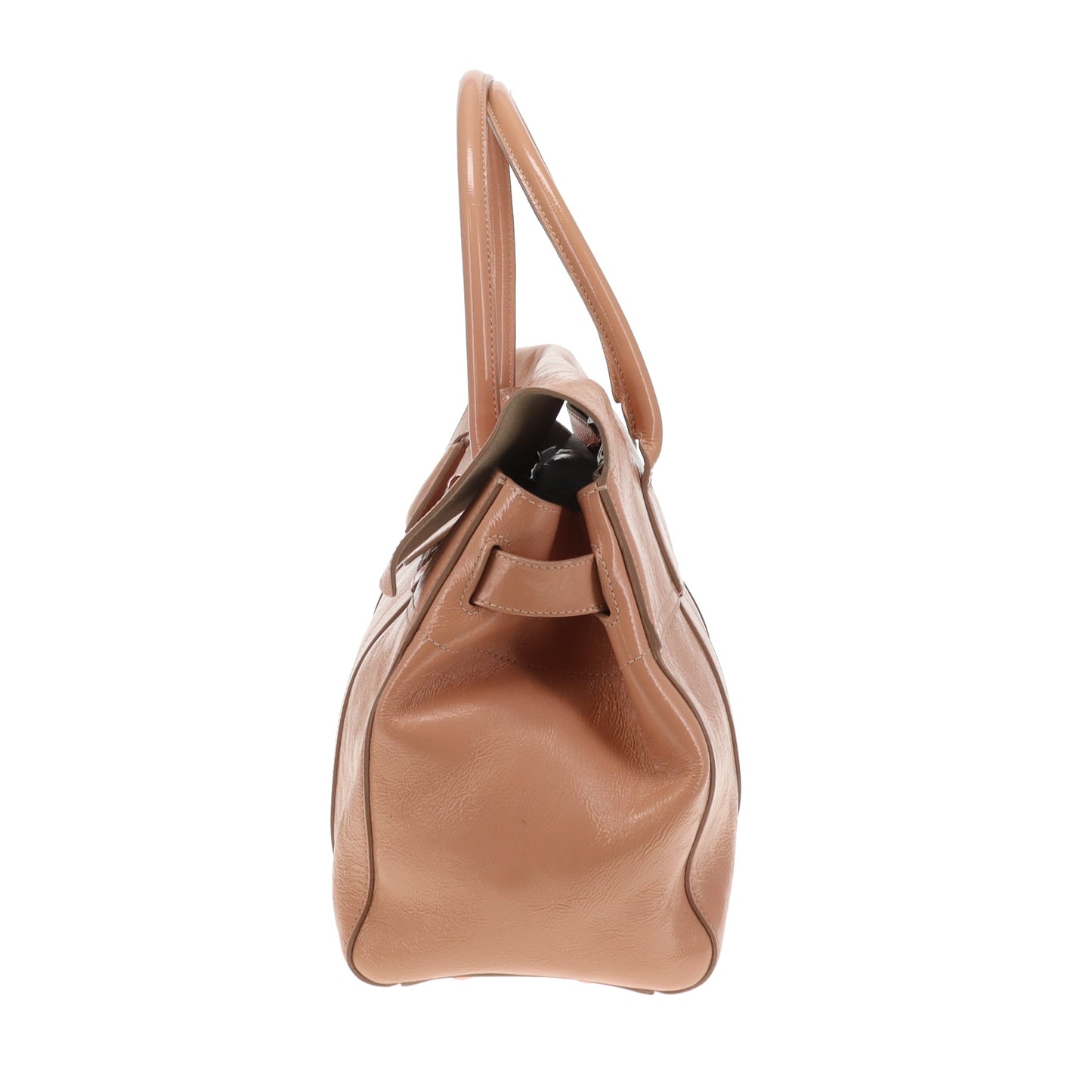 Mulberry Bayswater Wrinkled Patent Plaster With Rose Gold Hardware