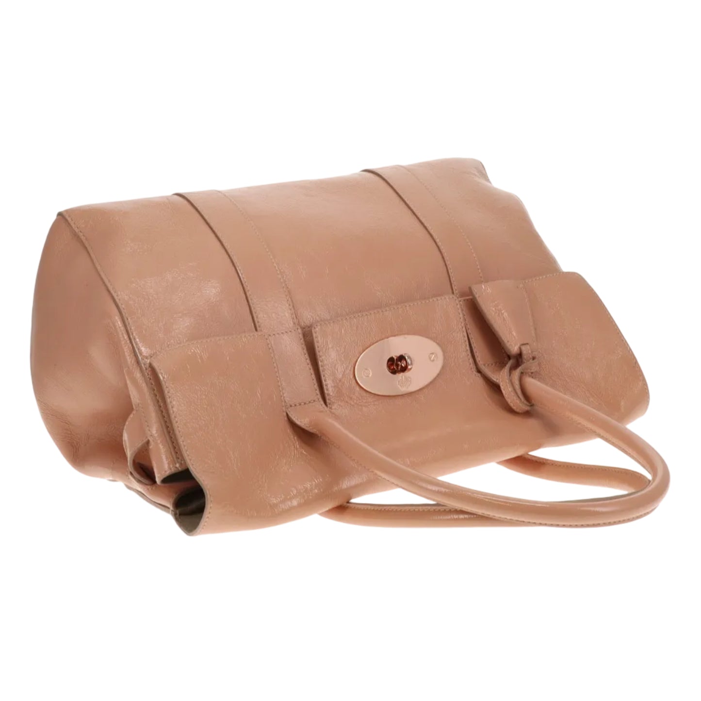 Mulberry Bayswater Wrinkled Patent Plaster With Rose Gold Hardware