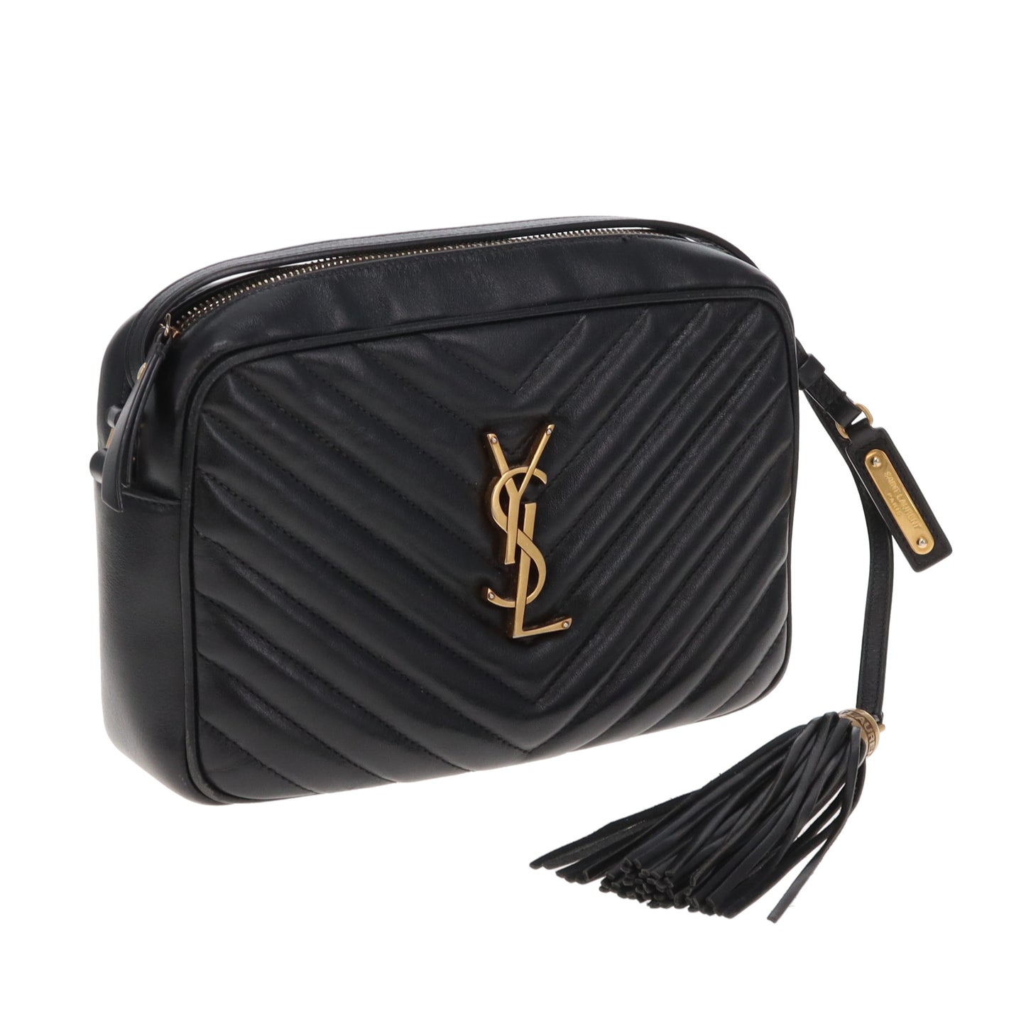 Saint Laurent Lou Camera Bag Black Chevron GHW 2019