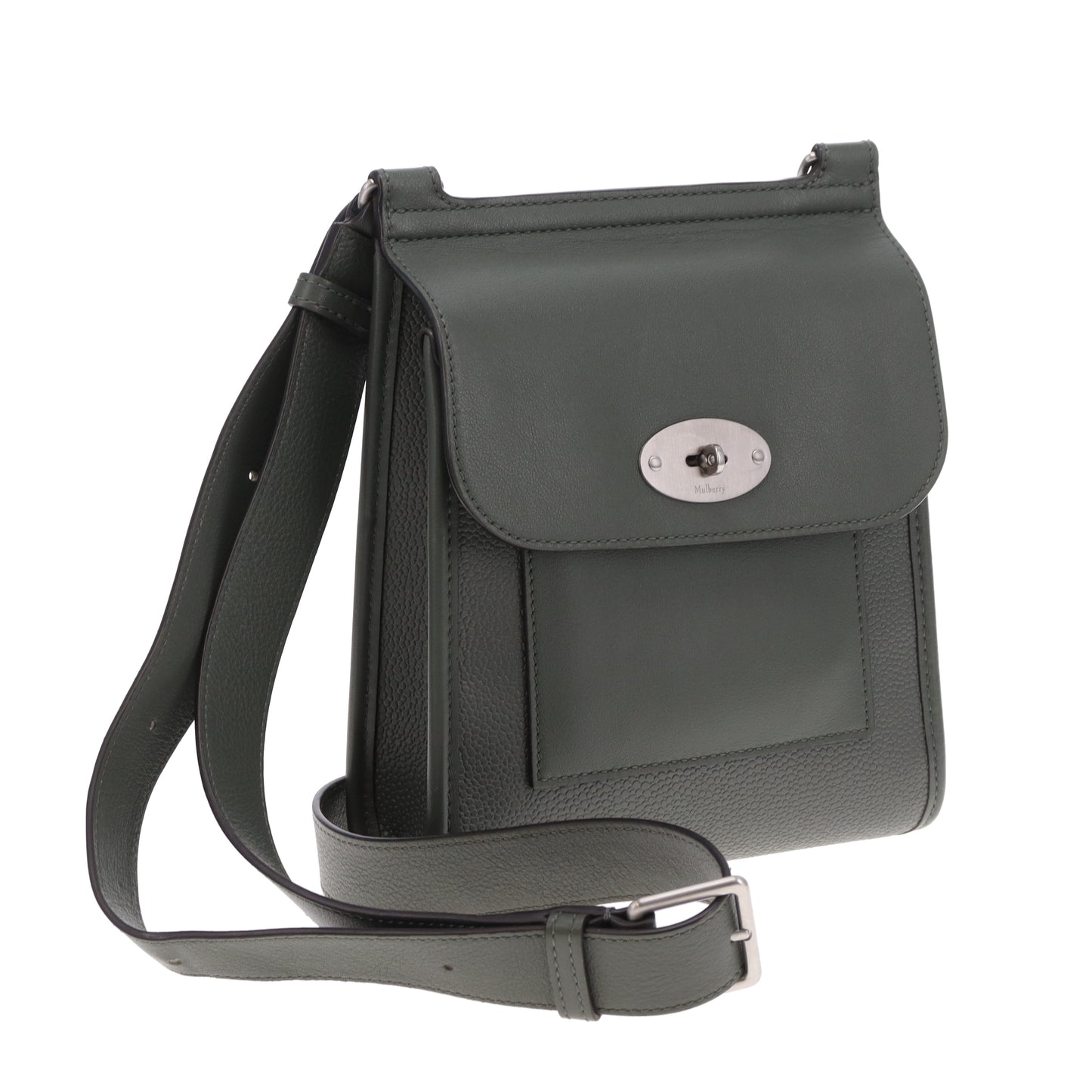 Mulberry Antony Small Juniper Green Scotchgrain and Smooth Calf SHW