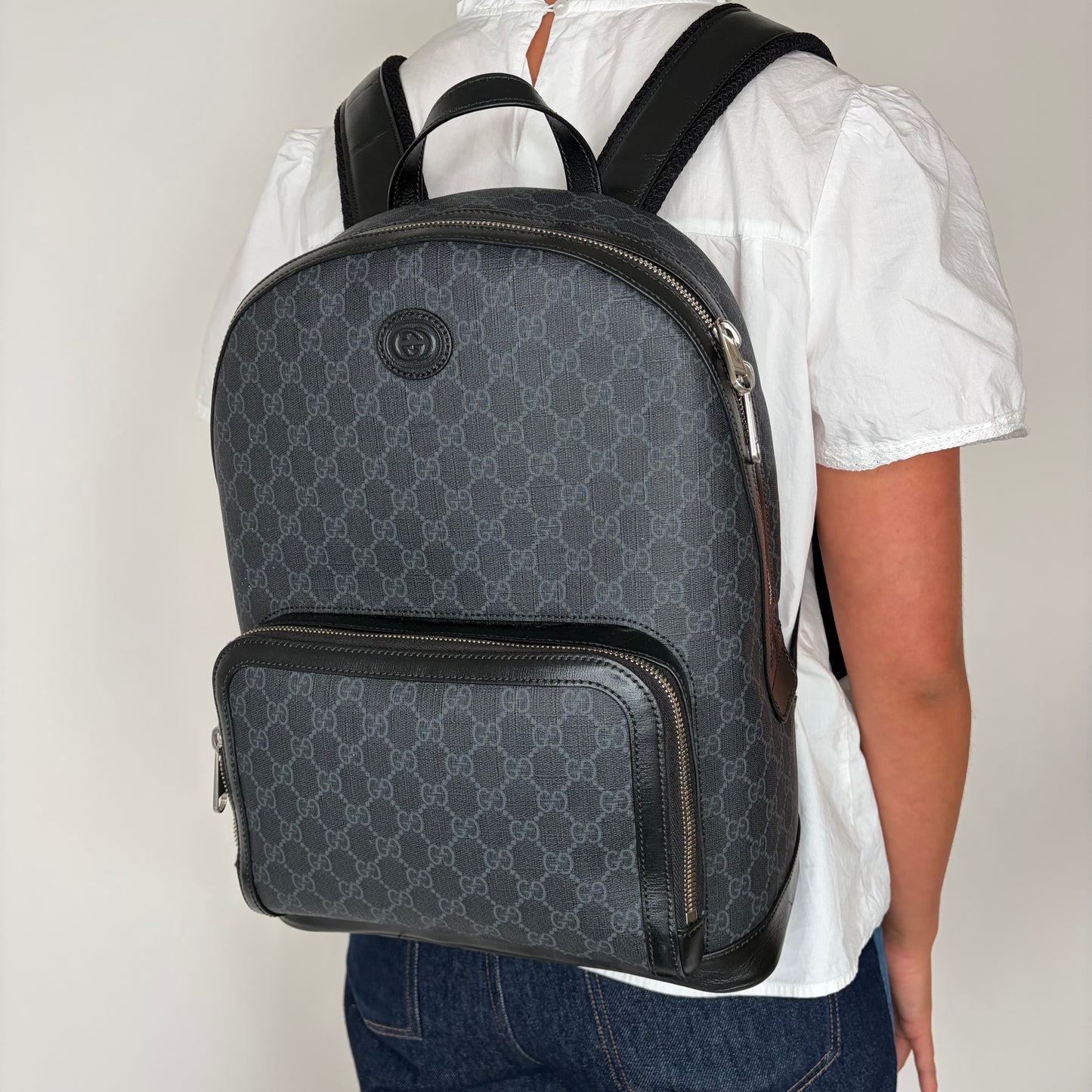 Gucci Backpack GG Supreme Charcoal