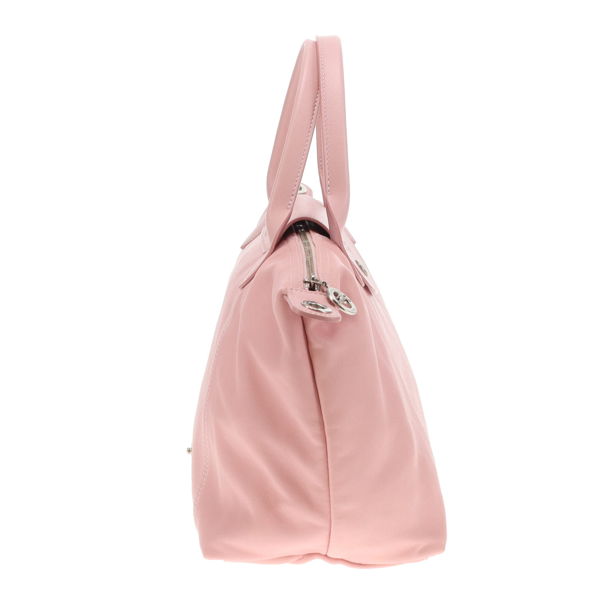 Longchamp Le Pliage Cuir Small Baby Pink SHW