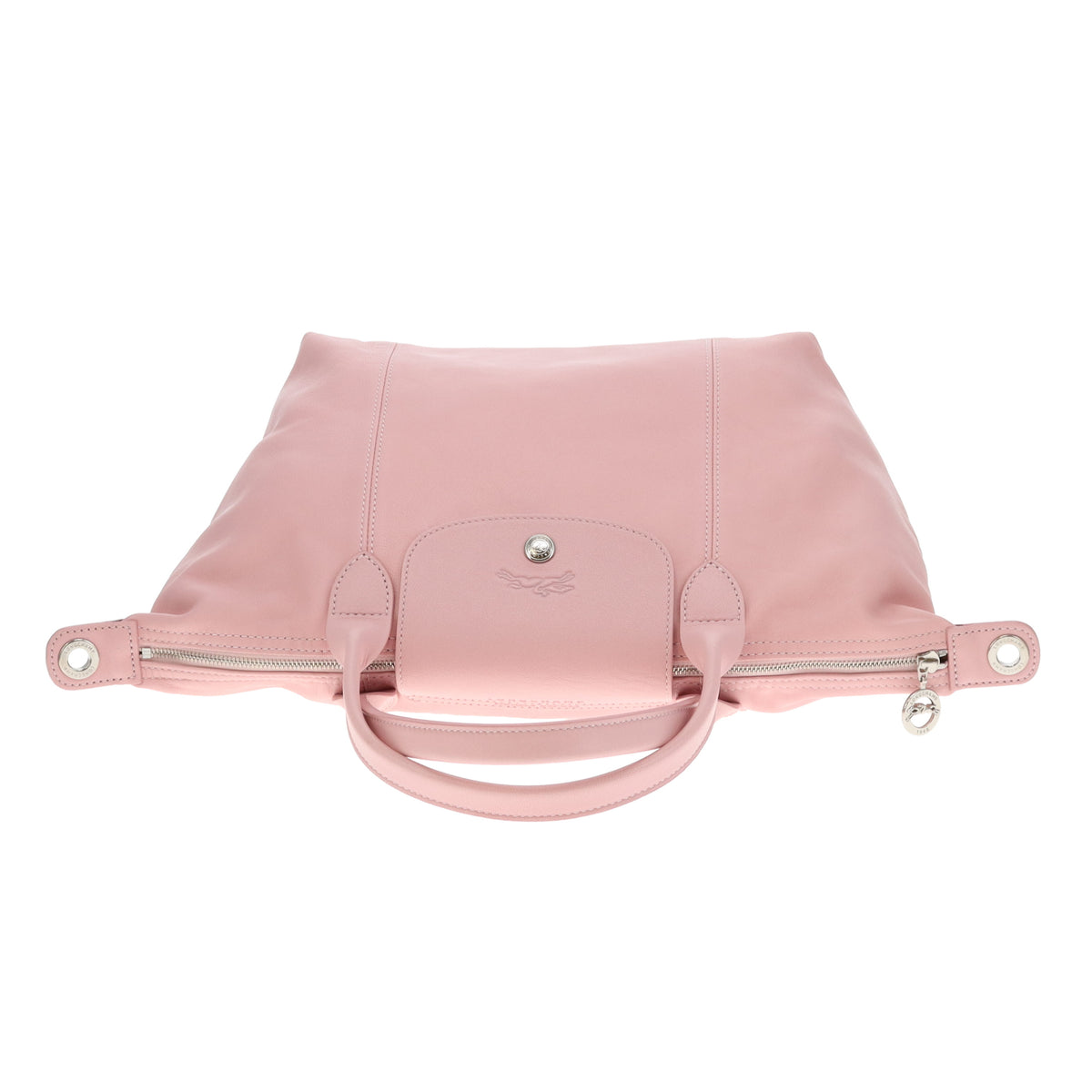 Longchamp Le Pliage Cuir Small Baby Pink SHW